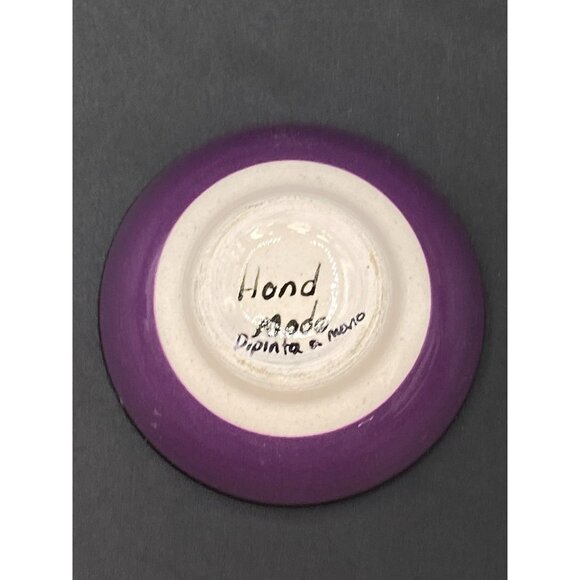 Mexican Hand Painted Tulip Mini Bowl Trinket Side Dish Red Salt Cellar - Picture 5 of 8